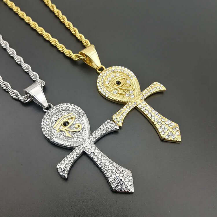 Religion Egyptian Ankh Crucifix Necklaces Pendants... - Grandado Religion Egyptian Ankh Crucifix Necklaces Pendants... - Grandado