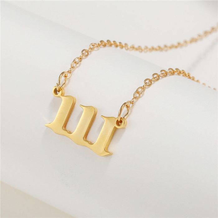 Stainless steel necklace with Angel Number 111 gold pendant.