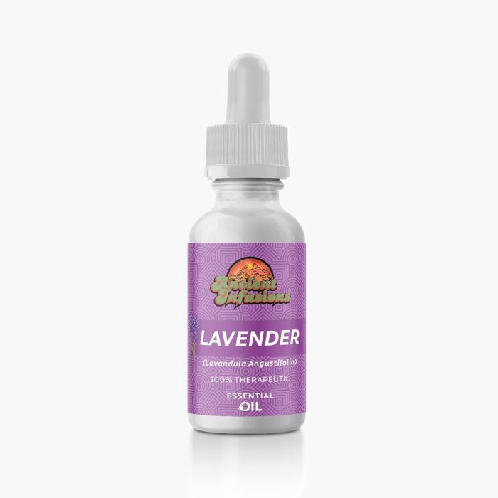 Ancient Infusions Therapeutic Grade Lavender (Bulgarian 40/42) Oil Label - Pure & Tranquil Bliss Wellness.