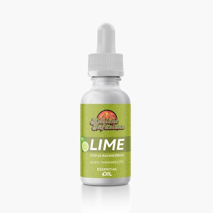 Ancient Infusions Therapeutic Grade Lime Oil Label - Pure & Citrusy Zest Wellness.