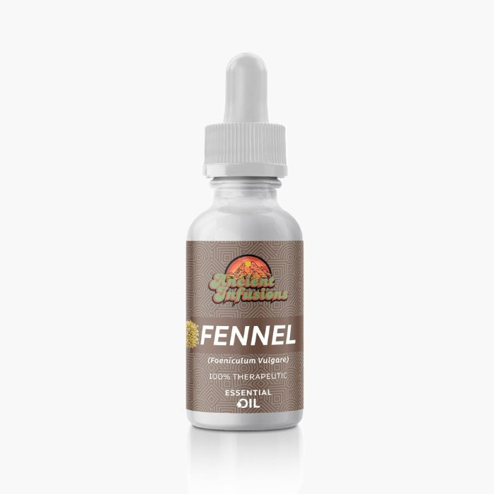 Ancient Infusions Therapeutic Grade Sweet Fennel Oil Label - Pure & Calming Wellness.