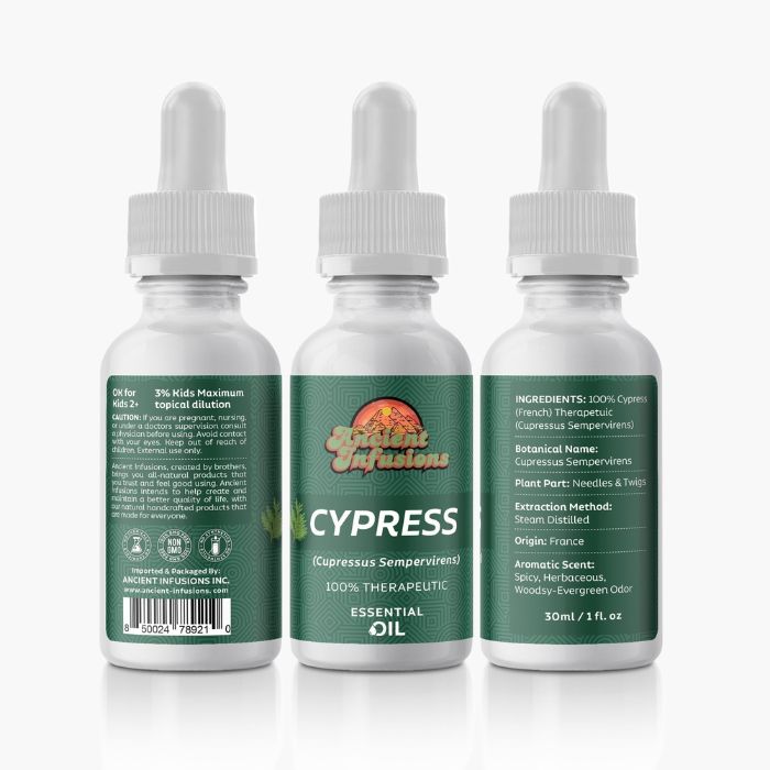 Ancient Infusions Cypress Essential Oil - Grounding Aromatherapy Benefits.