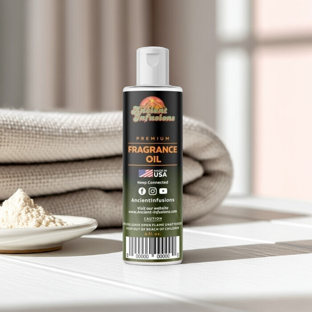 Baby Powder uncut fragrance oil bottle β soft, powdery alcohol-free scent by Ancient Infusions.