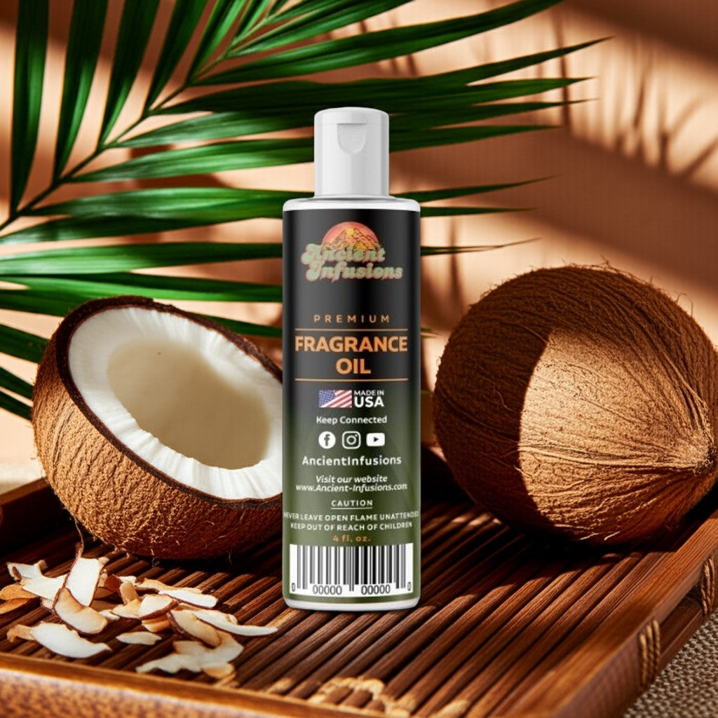 Black Coconut uncut fragrance oil – tropical sweet alcohol-free scent by Ancient Infusions.