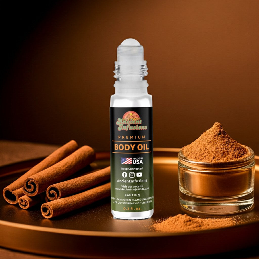 Kilian Angels Share Inspired Body Oil roll-on with cinnamon and cognac accord fragrance, luxurious amber-rich aroma.