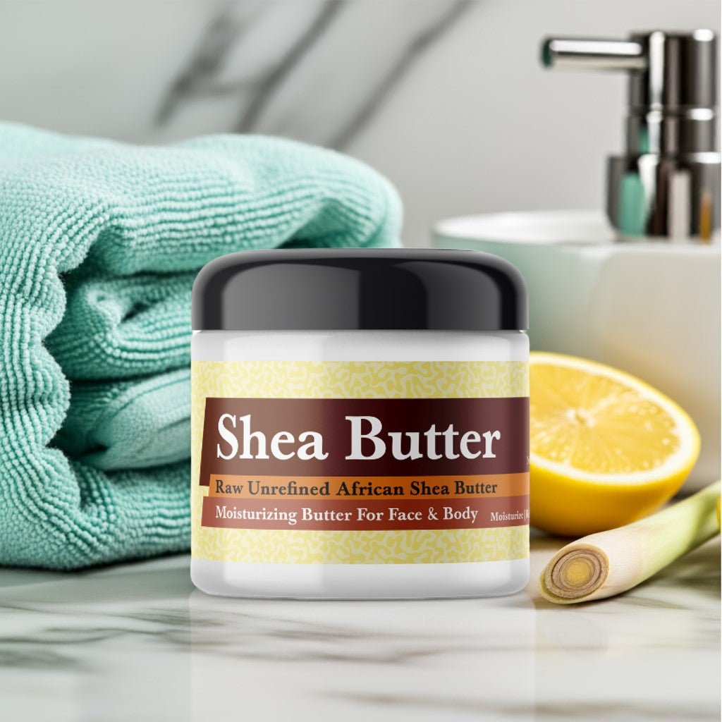 Lemongrass whipped shea butter for skincare and hydration