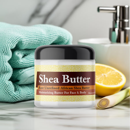 Lemongrass whipped shea butter for skincare and hydration