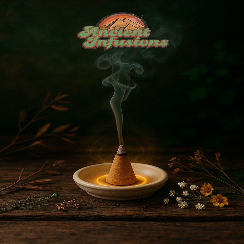 Sandalwood incense cones β earthy, warm, and spiritual fragrance.