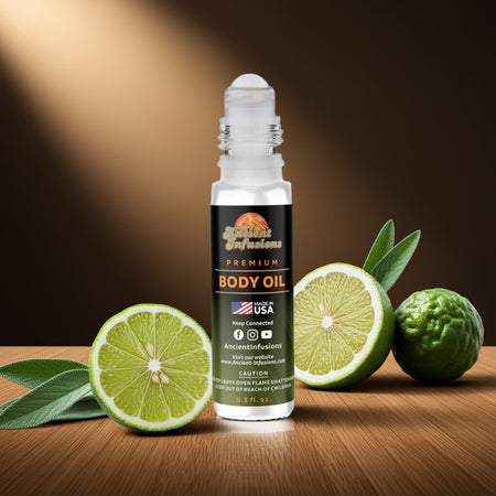 YSL Y Men Inspired Body Oil bottle with fresh lime and sage, premium fragrance for men, pure and uncut formula displayed.