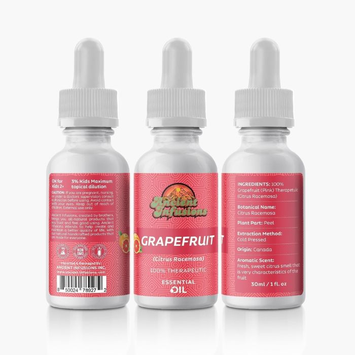 Experience the Benefits and Uses of Pink Grapefruit Therapeutic Essential Oil by Ancient Infusions: Nature's Refreshing Remedy for Wellness and Vitality.