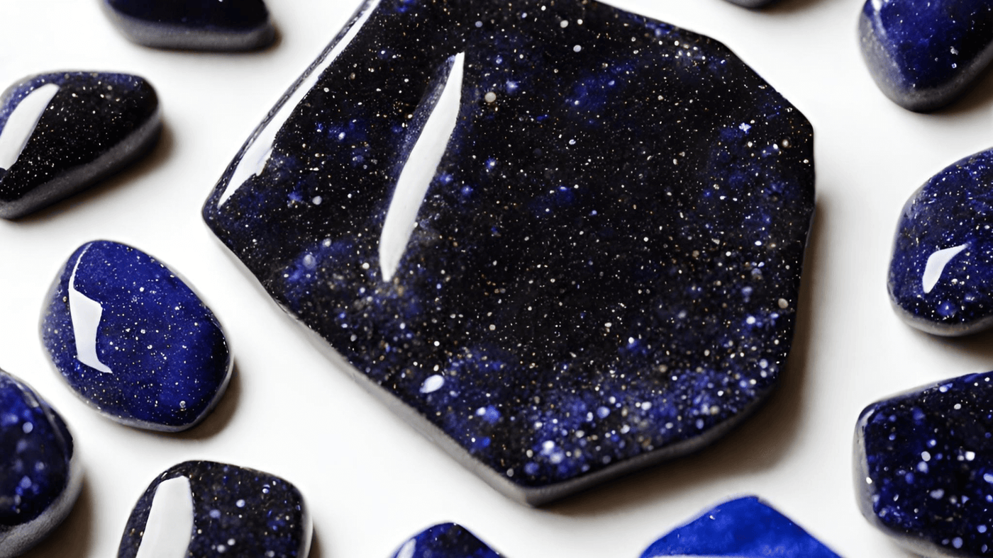 Blue Goldstone Crystal Benefits: Ambition, Confidence, Positivity, Inner Strength.