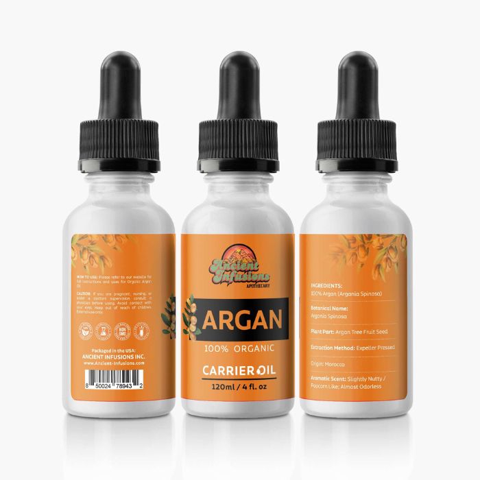 Moroccan Argan Carrier Oil by Ancient Infusions: Discover the Nourishing Benefits and Various Uses for Radiant Skin and Hair.