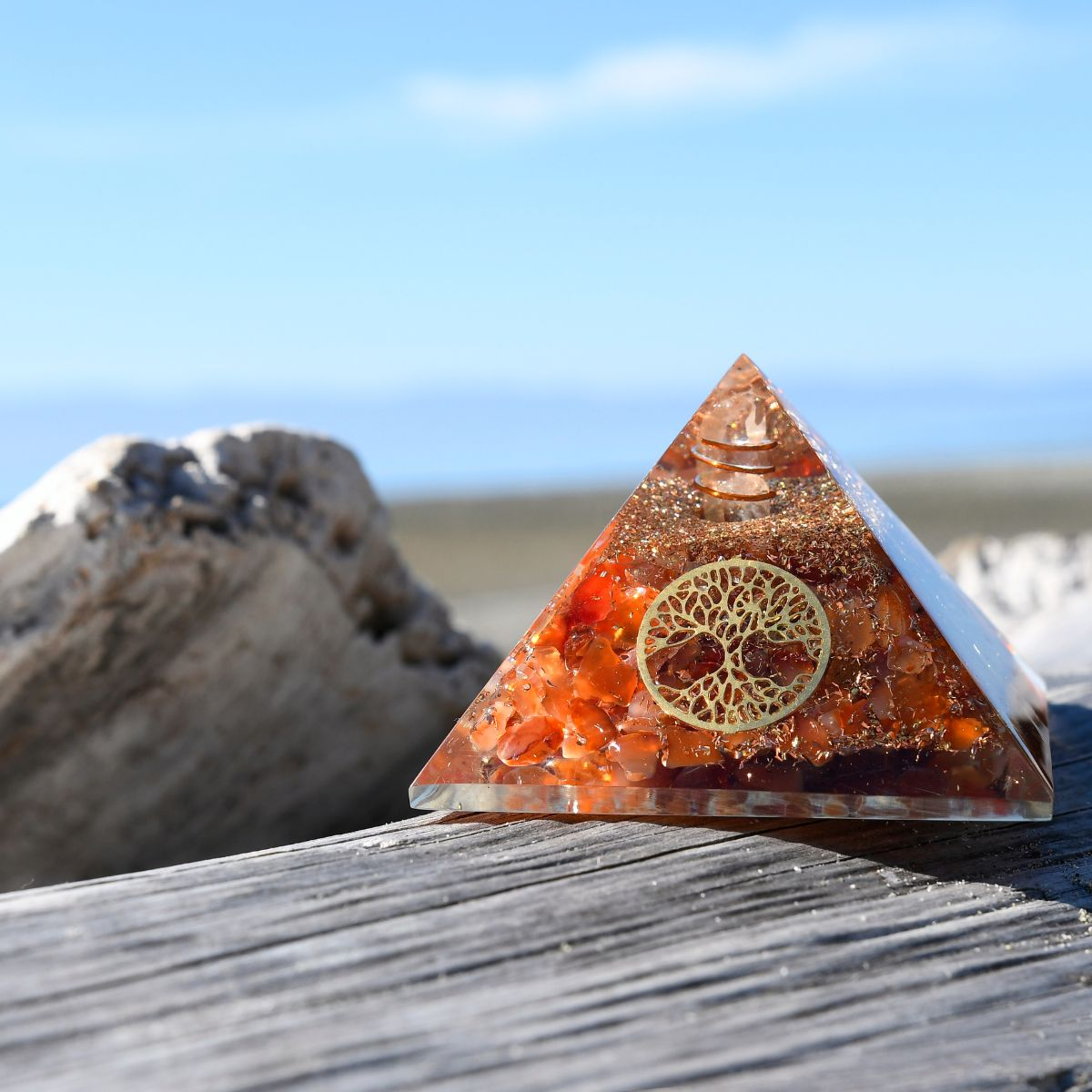 Energy Harmony - Ancient Infusions Handmade Orgonite Pyramid Collection. Artisan Crafted Gemstone Pyramids for Positive Vibes and Decorative Delight.