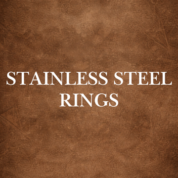 Elegant Stainless Steel Rings with opal gemstone on a woman's hand.