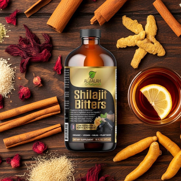 Herbal Bitters lifestyle scene with fresh herbs and ingredients