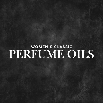 Women’s classic perfume oil bottles by Ancient Infusions displayed together, representing timeless, alcohol-free fragrance oils with soft and familiar scent profiles.