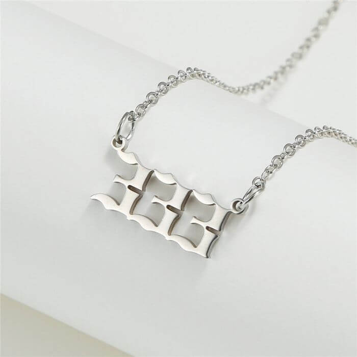 333 Stainless Steel Silver Necklace by Ancient Infusions – Elegant 333 Jewelry for Men and Women.