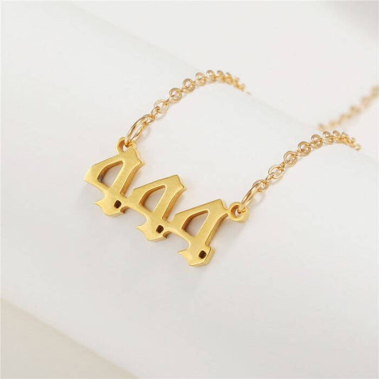 444 Stainless Steel Gold Necklace by Ancient Infusions – Elegant 444 Jewelry for Men and Women.