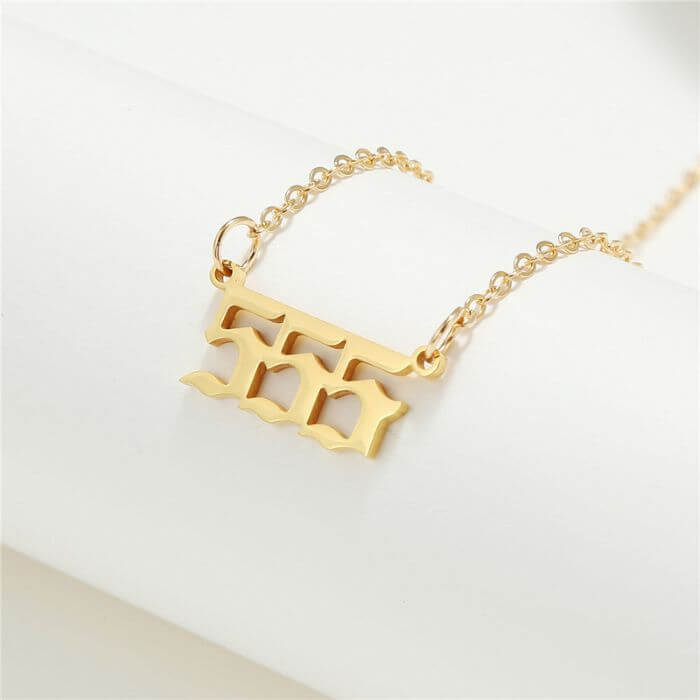 555 Stainless Steel Gold Necklace by Ancient Infusions – Elegant 555 Jewelry for Men and Women.