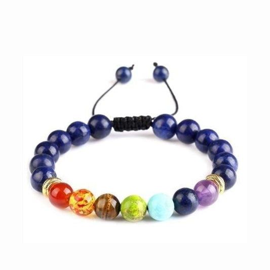 Elevate Your Spirit With Our Handmade Adjustable 7 Chakra Lapis Lazuli Bracelet - Wisdom, Intuition, And Spiritual Harmony
