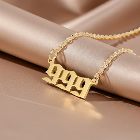 999 Angel Number Necklace - Gold BY ANCIENT INFUSIONS