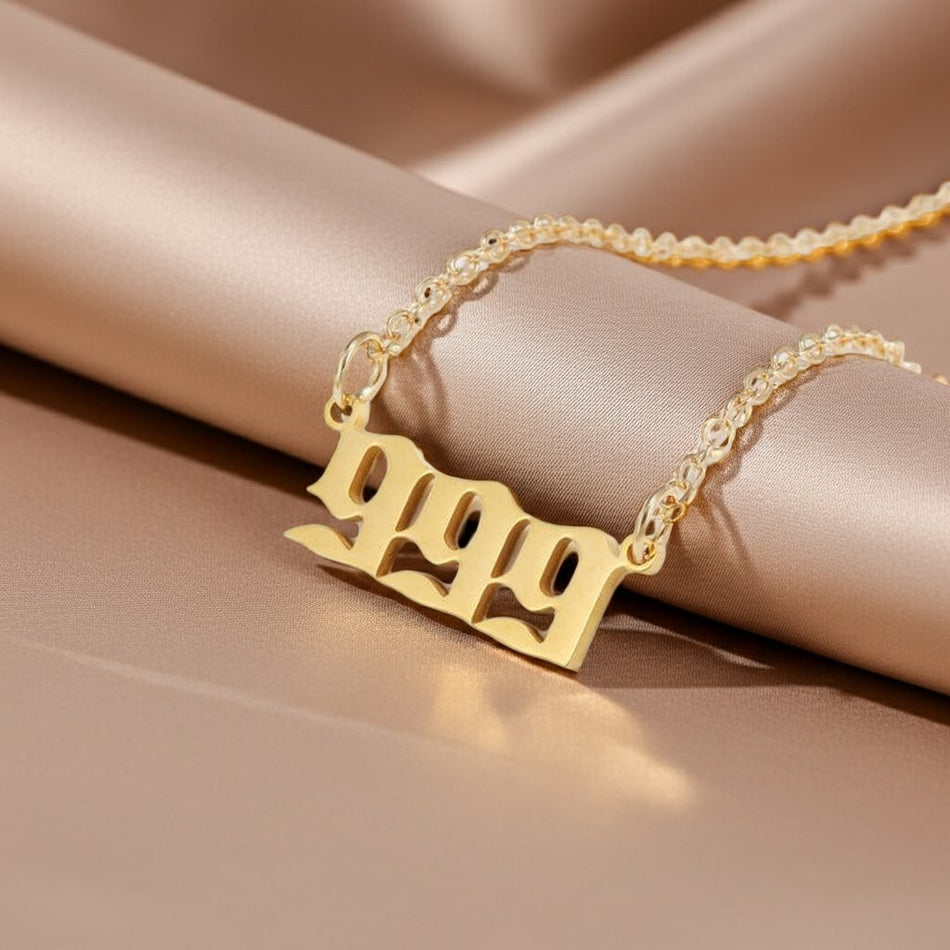 999 Angel Number Necklace - Gold BY ANCIENT INFUSIONS