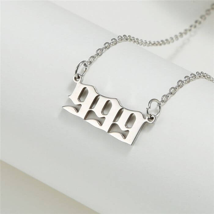 999 Angel Number Necklace - Silver by Ancient Infusions – Elegant 999 Jewelry for Men and Women.