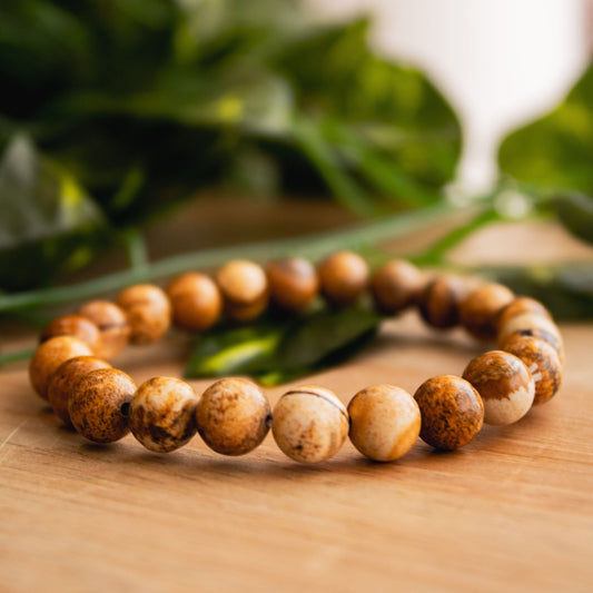 Picture Jasper Elastic Crystal Bracelet