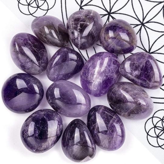 Ancient Infusions Amethyst Crystal Tumbles - Energizing Gemstones for Intuition, Meditation, and Positive Vibes.