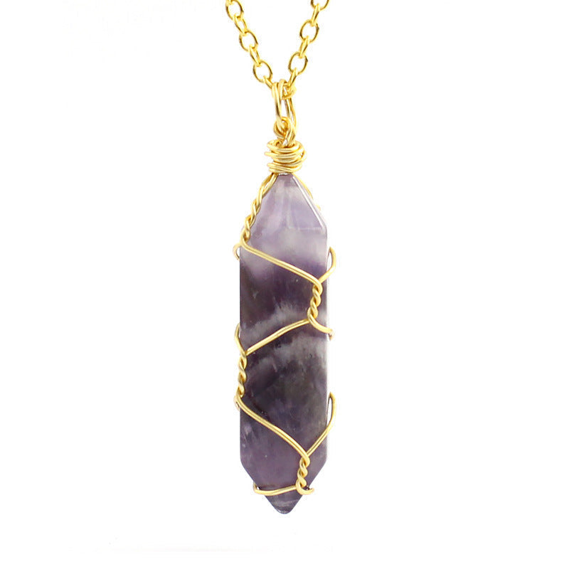 Ancient Infusions Amethyst Harmony Pendant - Genuine Gemstone on Stainless Steel Chain. Embrace tranquil vibes and spiritual serenity with Amethyst.