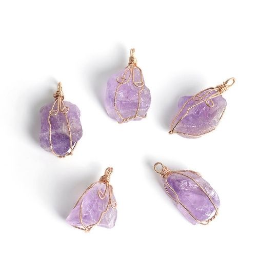 Ancient Infusions Amethyst Tranquility Pendant - Genuine Gemstone on Stainless Steel Chain. Embrace calmness and spiritual connection with Amethyst.
