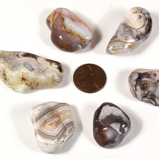 Ancient Infusions Botswana Agate Tumble Stones - Genuine Crystals for Harmony, Balance, and Spiritual Growth.