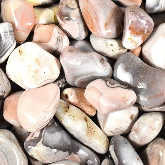 Ancient Infusions Botswana Agate Tumbled Crystals - Natural Gems for Emotional Healing, Inner Peace, and Spiritual Connection.
