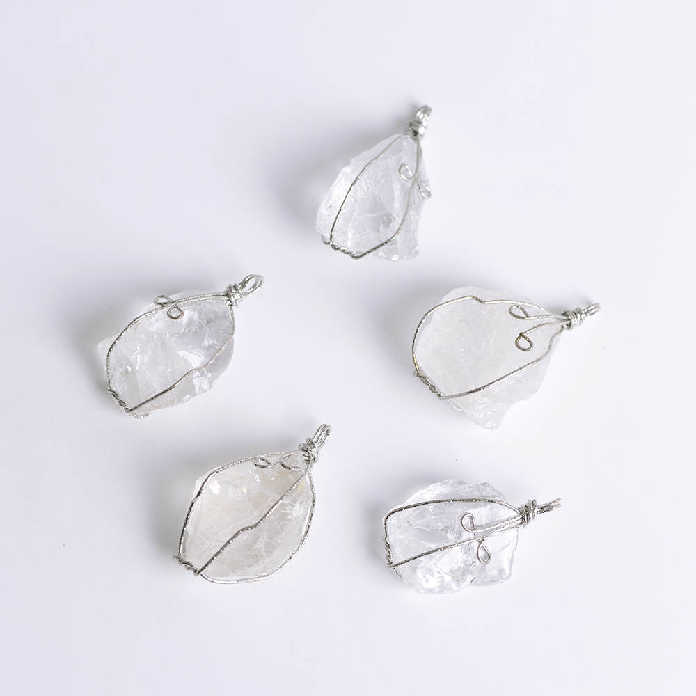Ancient Infusions Clear Quartz Clarity Pendant - Genuine Gemstone on Stainless Steel Chain. Embrace purity and amplify positive energy with Clear Quartz.