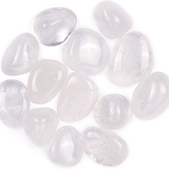 Ancient Infusions Crystal Quartz Tumbled Stones - Natural Gems for Spiritual Enlightenment and Positive Vibes.