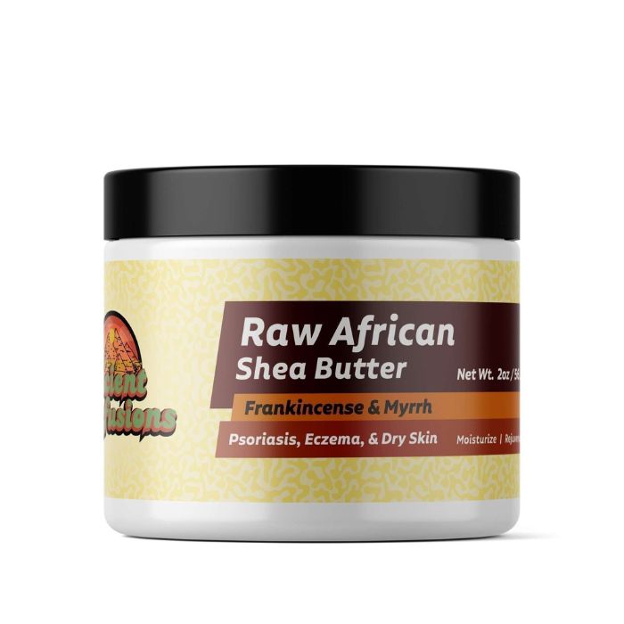 Ancient Infusions Frankincense & Myrrh Fragrance Shea Butter - Raw Organic Moisturizer, Sacred and Natural with Aromatically Enchanting Scent.