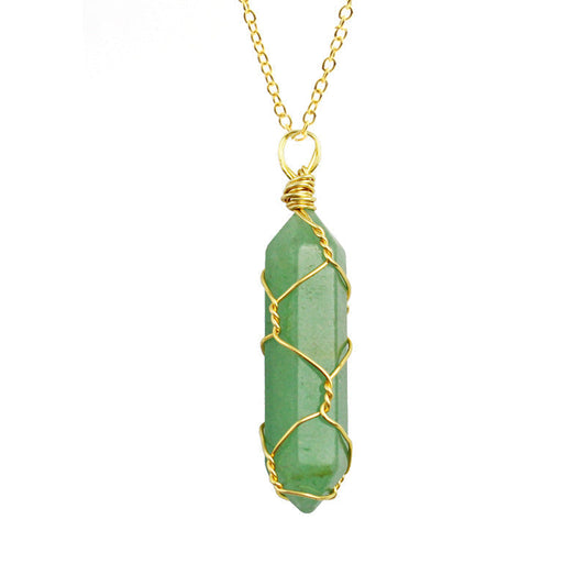 Ancient Infusions Green Aventurine Serenity Pendant - Genuine Gemstone on Stainless Steel Chain. Embrace natural tranquility and positive vibes with Green Aventurine.