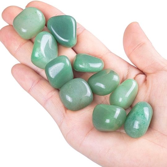 Ancient Infusions Green Aventurine Tumble Stones - Genuine Crystals for Luck, Prosperity, and Heart Chakra Awakening.