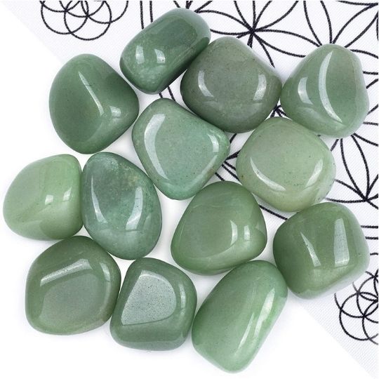 Ancient Infusions Green Aventurine Tumbled Crystals - Natural Gems for Emotional Healing, Growth, and Spiritual Renewal.