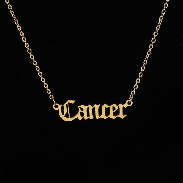 Ancient Infusions Lunar Embrace Gold Stainless Steel Cancer Zodiac Necklace - Moonlit Serenity with Timeless Elegance.