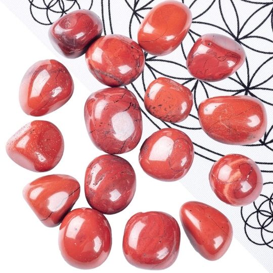 Ancient Infusions Red Jasper Crystal Tumbles - Energizing Gemstones for Root Chakra Activation, Courage, and Positive Vibes.
