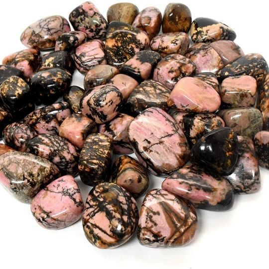 Ancient Infusions Rhodonite Crystal Tumbles - Energizing Gemstones for Balancing Emotions, Self-Love, and Positive Vibes.
