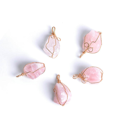 Ancient Infusions Rose Quartz Harmony Pendant - Genuine Gemstone on Stainless Steel Chain. Embrace self-love and inner serenity with Rose Quartz.