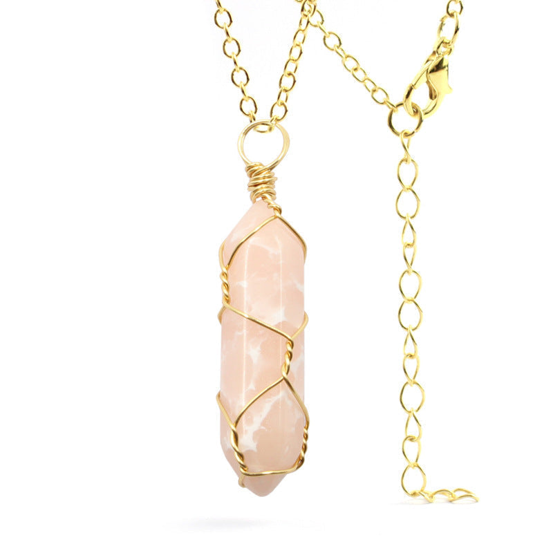 Ancient Infusions Rose Quartz Love Pendant - Genuine Gemstone on Stainless Steel Chain. Embrace compassion and emotional harmony with Rose Quartz.
