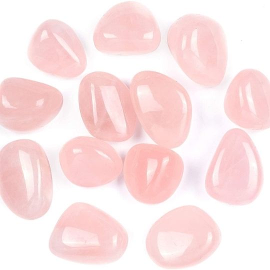 Ancient Infusions Rose Quartz Tumbled Crystals - Natural Gems for Heart Chakra Activation, Relaxation, and Emotional Well-Being.
