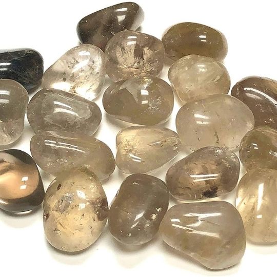 Ancient Infusions Smoky Quartz Crystal Tumbles - Energizing Gemstones for Neutralizing Negative Energy, Stability, and Positive Vibes.