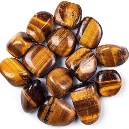 Ancient Infusions Tiger's Eye Crystal Tumbles - Energizing Gemstones for Focus, Abundance, and Positive Vibes.