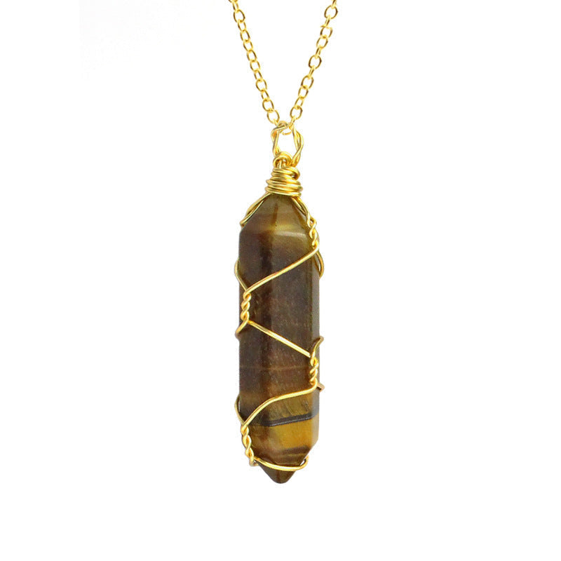 Ancient Infusions Tiger's Eye Empowerment Pendant - Genuine Gemstone on Stainless Steel Chain. Embrace strength and confidence with Tiger's Eye.