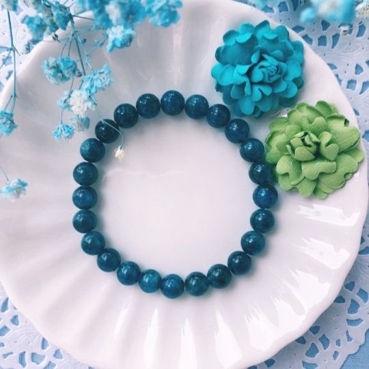 Blue Apatite Elastic Crystal Bracelet