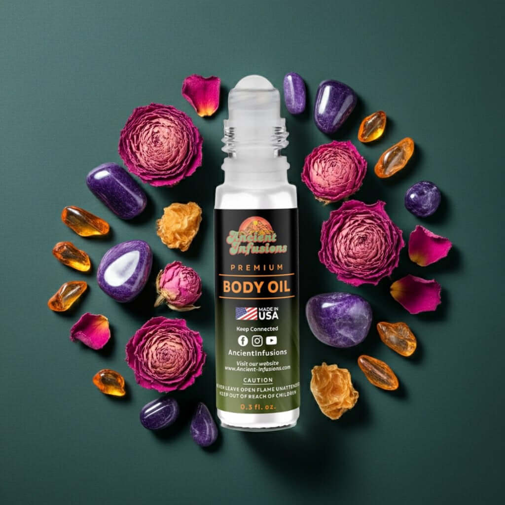 Bond No 9 Dubai Amethyst Inspired Body Oil with floral and gemstone accents